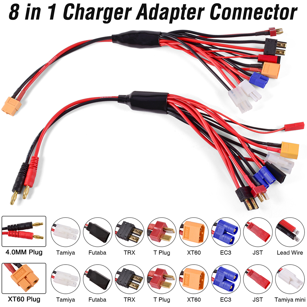 Drone Battery Voltage Checker - RC Charger Adapter Connector 8 In