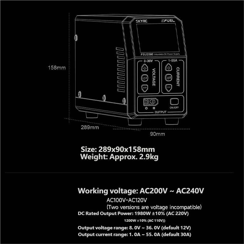 SKYRC PSU2000 1980W Adjustable – Drone Battery Charger recenzja i cena
