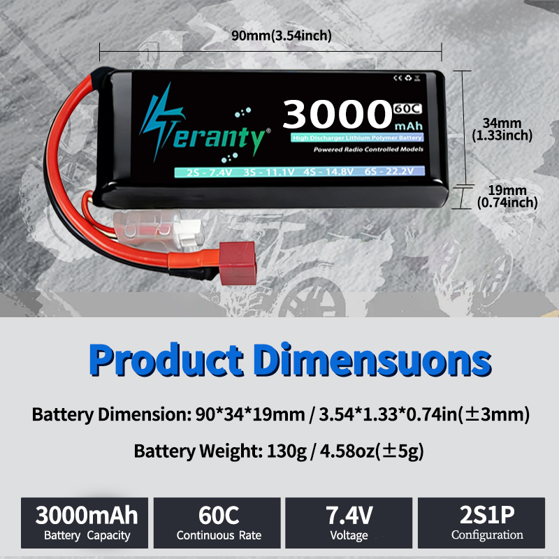 TERANTY 2S 3000mAh Lipo Batter – Drone Battery Connector recenzja i cena