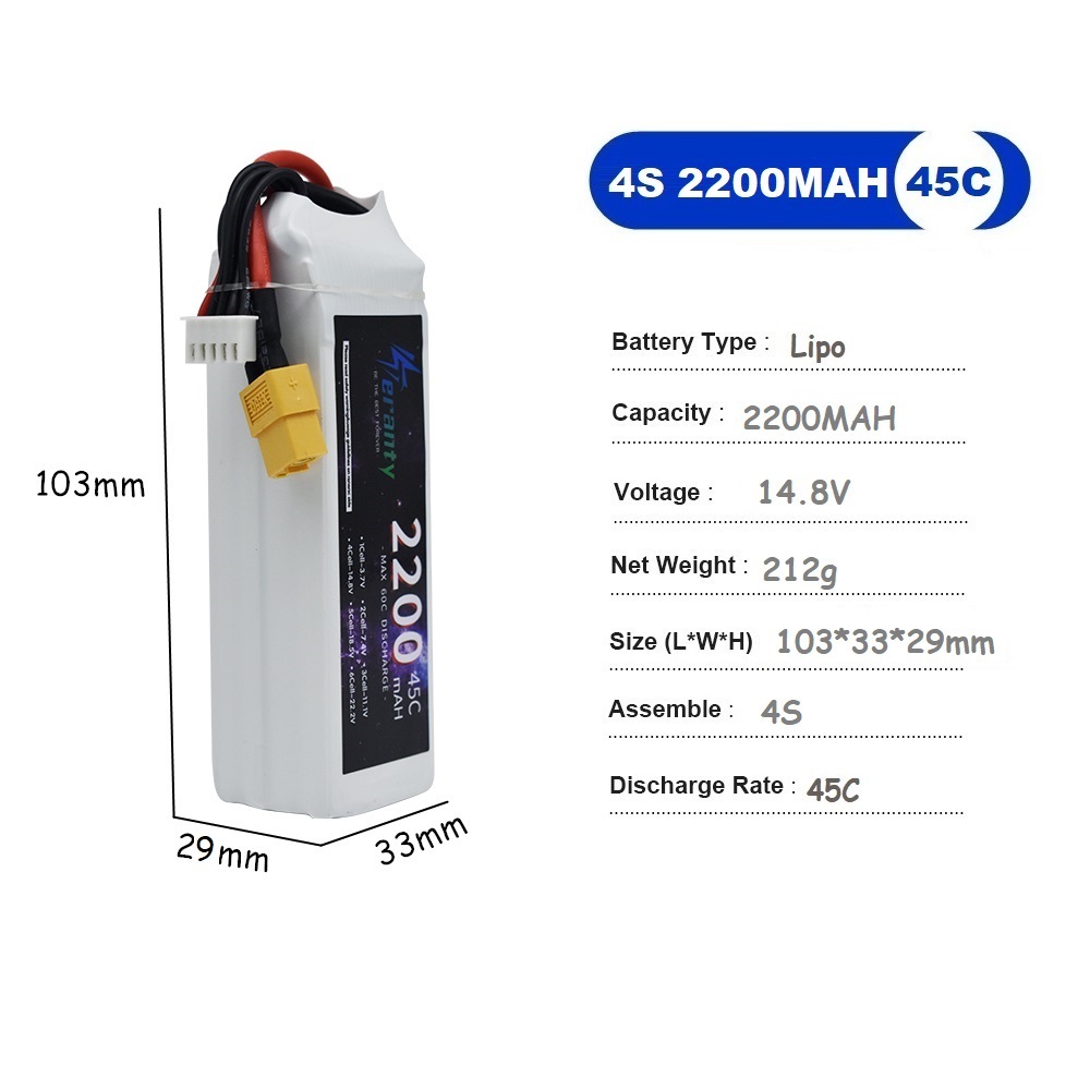 4S LiPo Battery 14.8V 1500mah  – Drone Battery Li-Ion recenzja i cena