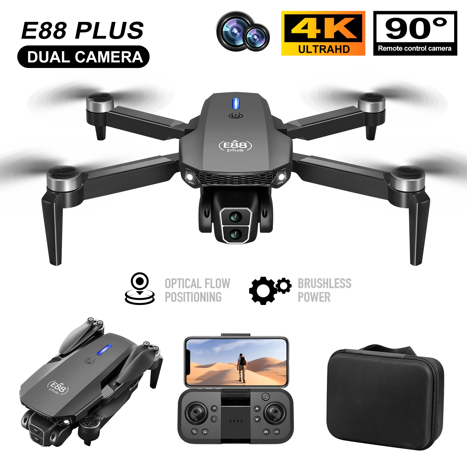 New E88 Plus Quadcopter Drone: – Drone Battery Case recenzja i cena